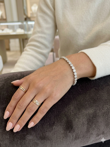 Fine Jewelry 14KT White <b>Gold</b> Tennis Bracelet Adorned with SI Clarity Natural Bezel <b>Set</b> Diamond Bracelet for Timeless Glamour - Product Image 3