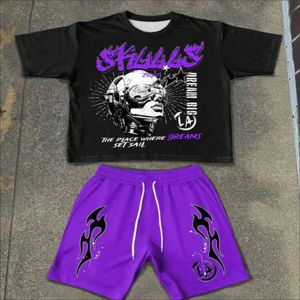 Conjunto de Camiseta y Pantalones Cortos Deportivos para Hombre, Venta al Por Mayor, Verano, Dos Piezas, Ropa Deportiva, Gimnasio, Fitness, Estilo Urbano, Impresión Personalizada, Proveedor OEM - Product Image 3