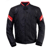 Blouson de moto pour homme à manches longues, noir, blanc, rouge, design color block, respirant, en mesh, pour toutes les saisons