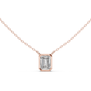 จี้เพชรทรงเหลี่ยมมรกตสีโรสโกลด์คุณภาพสูง พร้อมใบรับรอง GIA เพชรธรรมชาติ จี้คลาสสิก เครื่องประดับสำหรับงานหมั้น - Product Image 1