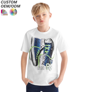 T-shirts amples et respirants à épaules tombantes pour tout-petits garçons et filles, avec logo personnalisé, séchage rapide, compressés, 100 % coton épais - Product Image 3