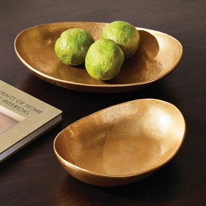 Hot Pick Handmade Decorative Bowl Set Minimalist Design <b>Gold</b> Finish Oval Shape Tabletop <b>Vase</b> - Product Image 4