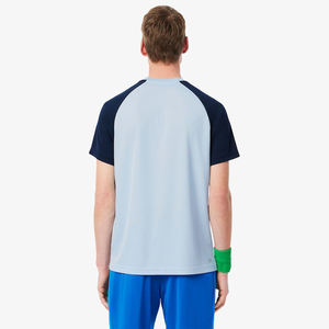 Mens Color Block <b>Raglan</b> Sleeve Sport T-Shirt Light Blue Navy Green Short Sleeve Casual Summer Athletic <b>Top</b> Custom Logo OEM ODM - Product Image 6