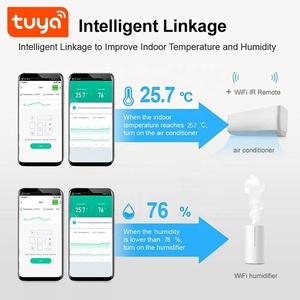 Télécommande intelligente IR WiFi Tuya avec écran LCD, capteur <span class=keywords><strong>de</strong></span> température et d'humidité, affichage <span class=keywords><strong>de</strong></span> l'heure, horloge PST-S09 - Product Image 5