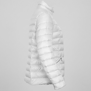 <b>Women's</b> <b>White</b> Quilted Puffer <b>Jacket</b> Stand Collar Zip Up Winter Coat - Product Image 4