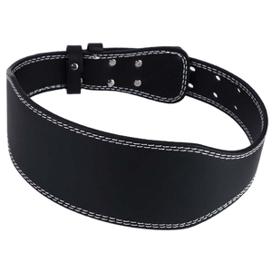 High Quality Breathable Unisex Cowhide Leather Gym Weight Lifting <b>Belt</b> with Buckle Closure for Comprehensive Back Support - Product Image 1