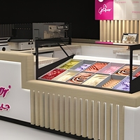 Kiosque de crème glacée en bois massif, 10 pièces, Design de centre commercial, pour aliments à vendre
