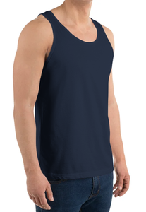 Men's <b>Navy</b> Blue Sleeveless Tank <b>Top</b> O-Neck Solid Color Casual Knitted Style - Product Image 2
