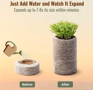 Disco de Fibra de Coco Natural Expandida, Bloque de Turba de Alta Retención de Agua para Cultivo de Plantas y Germinación de Semillas - Product Image 1