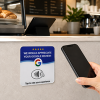 Vorx Tech NFC Google Bewertungskarte Acryl-Tischschild Individuell Bedrucktes Tap-Display mit QR-Code OEM ODM