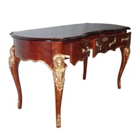 Muebles de oficina de estilo francés, escritorio de reproducción antiguo, escritorio tallado en madera para oficina en casa, hecho en Indonesia