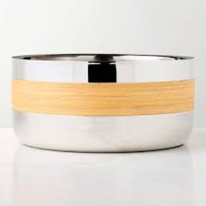 Premium Stainless Steel Wine <b>Ice</b> Bucket With Natural Wood Grain Accent Band Round Double Wall Party Beverage Tub For Serving - Product Image 3