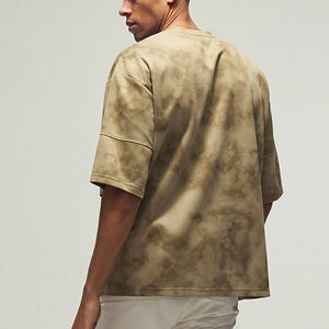 T-shirt en coton épais 100 % personnalisé, délavé à l'acide, effet soleil, coupe classique, logo imprimé numériquement, tricoté, formel - Product Image 2