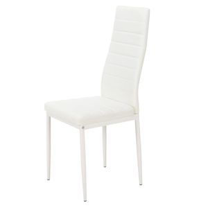 Set di 4 Eleganti Sedie da Pranzo Bianche con Schienale Alto, Assemblate con Finitura Strutturata, Codice Alternativo 86358020 - Product Image 5