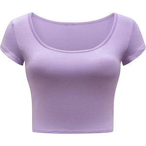 Camiseta Corta Premium para Mujer, de Algodón, Corte Ajustado, Manga Corta, Verano, Informal, para Gimnasio, Ejercicio, Transpirable, Suave y Elegante - Product Image 1