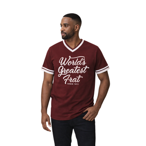 T-shirt Kappa Alpha Psi Worlds Greatest Frat Script Tee Krimson, vêtements de fraternité grecque avec graphisme audacieux, confort et style de qualité supérieure - Product Image 1