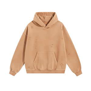 Sweat à capuche décontracté pour homme, effet vieilli et usé, style urbain - Product Image 1