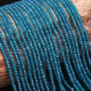 Cuentas Rondelle facetadas de Topacio Azul de Londres, cuentas recubiertas de Topacio Azul de Londres Natural para la fabricación de joyas - Product Image 1