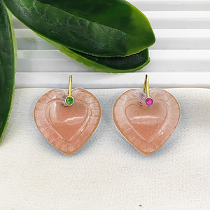 Colgante de Cuarzo Limón Tallado en Forma de Corazón de 20mm, Hecho a Mano, Chapado en Oro, para Proveedores de Joyería - Product Image 2