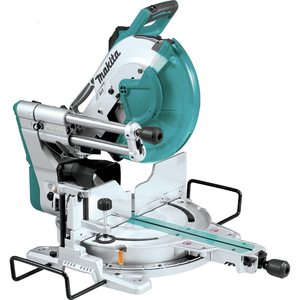Scie à onglet coulissante électrique à double biseau de 12 pouces avec guide laser intégré, moteur sans balais 1500W, coupe 130mm, pour le bricolage du bois - Product Image 1