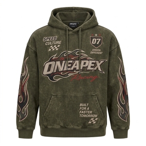 <b>Men's</b> Oversized <b>Green</b> Acid Wash Hoodie Tracksuit Set Heavyweight Cotton Jogger Sweat <b>Suit</b> Streetwear Custom Private Label - Product Image 3