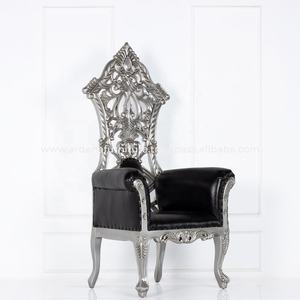 Vente en gros de fauteuil de loisirs à dossier haut en bois massif de style français pour appartement, villa, hôtel, salon, fête de mariage - Product Image 3