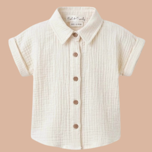 <b>Cot</b> & Candy Organic Muslin Jhabla <b>Set</b> Oversized Infant Clothing-Summer Milk Color 0-3 Months Baby Clothing <b>Sets</b> Shirt Shorts - Product Image 3