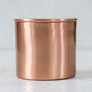 Hot selling Copper Candle Jar with lid Natural Finish 4oz 8oz 10 oz Luxury Copper Jar for Candles matte finish candle jar - Product Image 2
