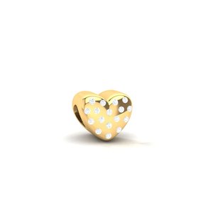 Charme en argent 925 en forme de cœur avec pavé de cristaux ronds, pendentif mignon pour un usage quotidien, bijou unisexe fabriqué à partir d'argent recyclé - Product Image 3