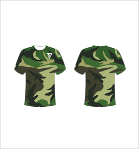Camiseta de Camuflaje para Hombre, Manga Corta, Cuello Redondo, Estampada, Corte Regular, Secado Rápido, Tejido de Poliéster, Estilo Casual - Product Image 1