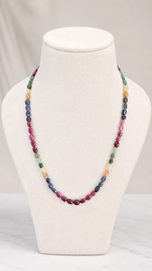 Collier en rubis, émeraudes et saphirs véritables, perles ovales lisses naturelles, bijoux artisanaux en pierres précieuses pour femmes, vente en gros - Product Image 2