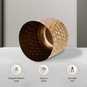 Maceta de Metal con Textura de Piña Dorada, Decorativa para Interiores, Contenedor para Flores, para Hogar Moderno, Sala de Estar, Balcón, Oficina - Product Image 6