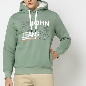 Sudadera con Capucha Personalizada para Hombre, Color Verde Salvia, Ecológica, Transpirable, con Forro de Sherpa, Informal, para Invierno - Product Image 3