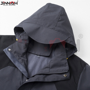 Hot Selling <b>Plus</b> <b>Size</b> Men's Waterproof Windproof Hooded Quilted <b>Rain</b> <b>Jacket</b> with Stand Collar Custom Color Outdoor Waterproof - Product Image 3