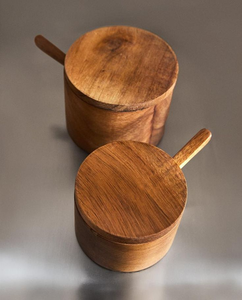 Salero y Azucarero de Madera de Acacia Pulida Ecológica de Primera Calidad, con Forma Geométrica, Caja de Almacenamiento para Cocina de Barkah Star - Product Image 4