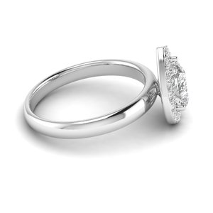 Bague Solitaire en Or Blanc Sertie de Diamants de Laboratoire VS1 de 1,024 Carats, Couleur G, Coupe Poire, Monture Pavé, Idéale pour les Fêtes - IGI - Product Image 2