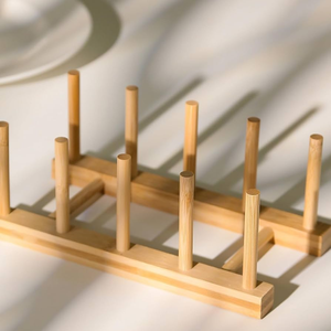Étagère à assiettes en bois, support de rangement de cuisine au design minimaliste, support à assiettes en bois à un seul niveau - Product Image 1