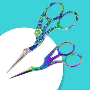 Handmade Stainless Steel Stork Shaped <b>Scissors</b> DIY Sewing Tool Craft <b>Scissors</b> High Quality Pink <b>Floral</b> Handle Craft Sewing Tool - Product Image 6