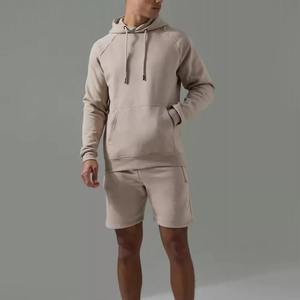 Conjuntos de sudaderas con capucha para hombre de la mejor calidad, logotipo personalizado, 100% algodón, conjunto deportivo de sudadera y pantalones cortos, conjunto de dos piezas de sudadera con capucha y pantalones cortos para hombre - Product Image 4