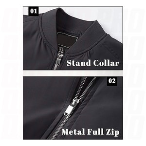 เสื้อแจ็คเก็ตบอมเบอร์ผู้ชาย น้ำหนักเบา สวมใส่สบาย เหมาะสำหรับฤดูใบไม้ผลิและฤดูใบไม้ร่วง ป้องกันลม มีซิปและกระเป๋า เหมาะสำหรับใส่ในชีวิตประจำวันและกิจกรรมกลางแจ้ง - Product Image 5