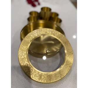 Mughal Style Brass <b>Spice</b> Box Handmade Brass <b>Spice</b> Organizer Elegant Indian Nepali <b>Spice</b> <b>Storage</b> With Glass Lid - Product Image 2
