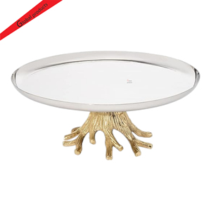 Soporte para pasteles de diseño de 1 nivel, redondo, con acabado plateado, de metal, muy vendido, para hoteles, restaurantes y bares. - Product Image 1