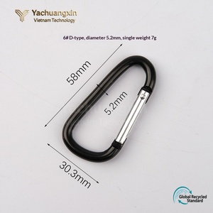 D type 5.2 wire diameter Mountaineering buckle Multifunctional aluminum alloy Travel keychain pendant Mountaineering buckle - Product Image 5