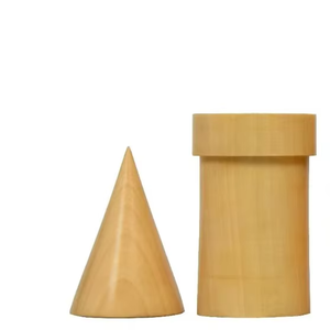 Jeu d'échecs géométrique minimaliste en bois d'ébène et de buis naturel, pièces de 3,4 cm, au meilleur prix - Product Image 1