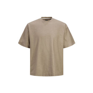 Camiseta de Alta Calidad para Hombre, Sólida, Oversize, de Algodón Suave, Cuello Redondo, Corte Holgado, Estilo Minimalista, Informal, Básica, a la Moda - Product Image 1