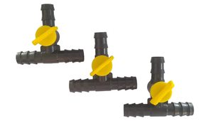 Válvula de riego por goteo de 16 mm con conector lateral tipo T de 3 vías para agricultura, válvula de goteo negra y amarilla de 16 mm - Product Image 5
