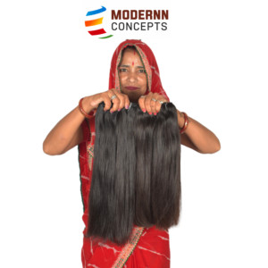 Paquetes de Cabello Humano Indio Remy Virgen Crudo al por Mayor de Primera Calidad, Doble Trama, Color Natural, Liso Sedoso, Doble Extracción - Product Image 1