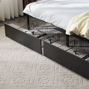 Letto a Castello Convertibile Nero con 2 Cassetti Portaoggetti, Divano Letto in Metallo Divisibile per Bambini e Ragazzi - Product Image 6