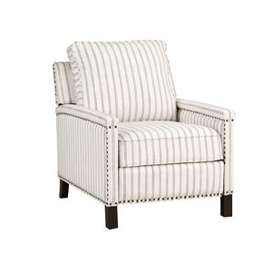 Poltrona Reclinabile Tradizionale per Soggiorno con Tessuto Testurizzato, Struttura in Legno Massello e Finitura con Borchie - Product Image 4