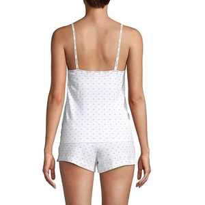 Women's Sleepwear Knit Short Sexy Sleep Wear Spaghetti Strap Nightwear Pyjama Set Womens in wholesale rate - Product Image 2